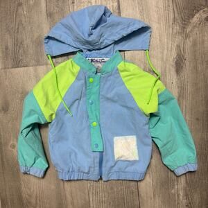 Vintage Toddler 90’s Color Block Jacket Tiger Print Weather Tamer size 3